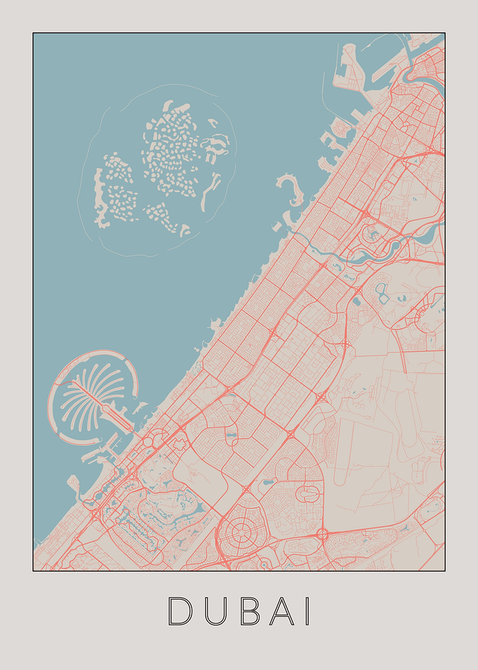 Dubai Vintage Map