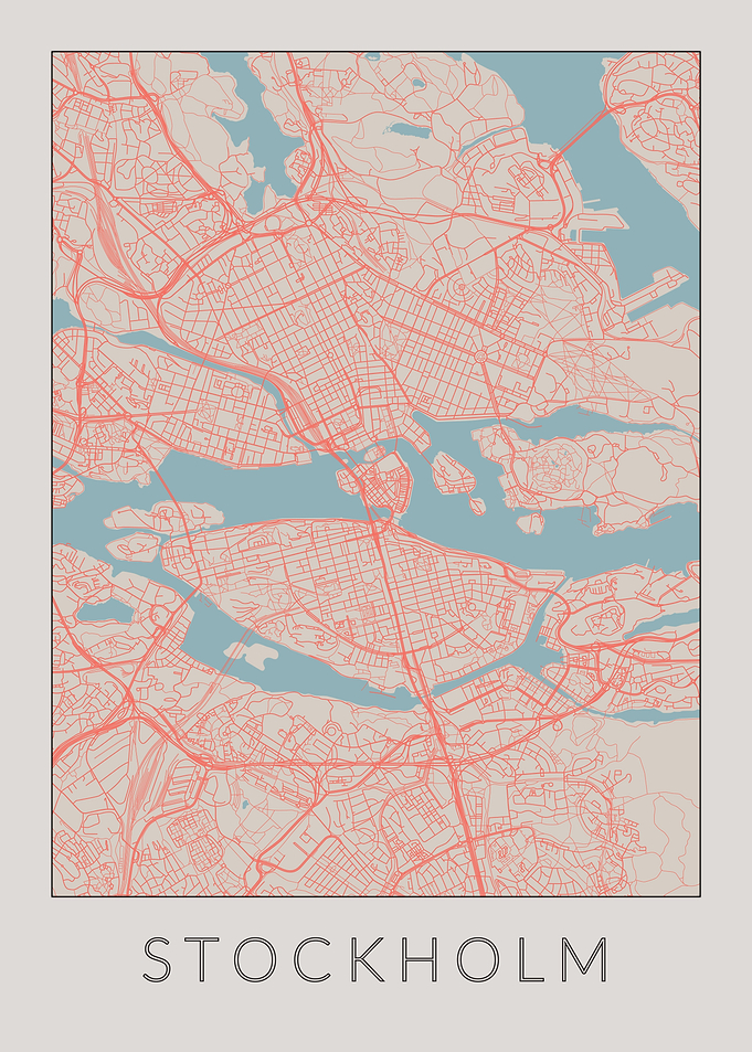 Stockholm Vintage Map