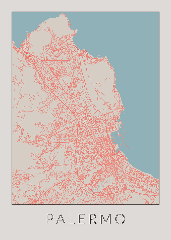 Palermo Vintage Map