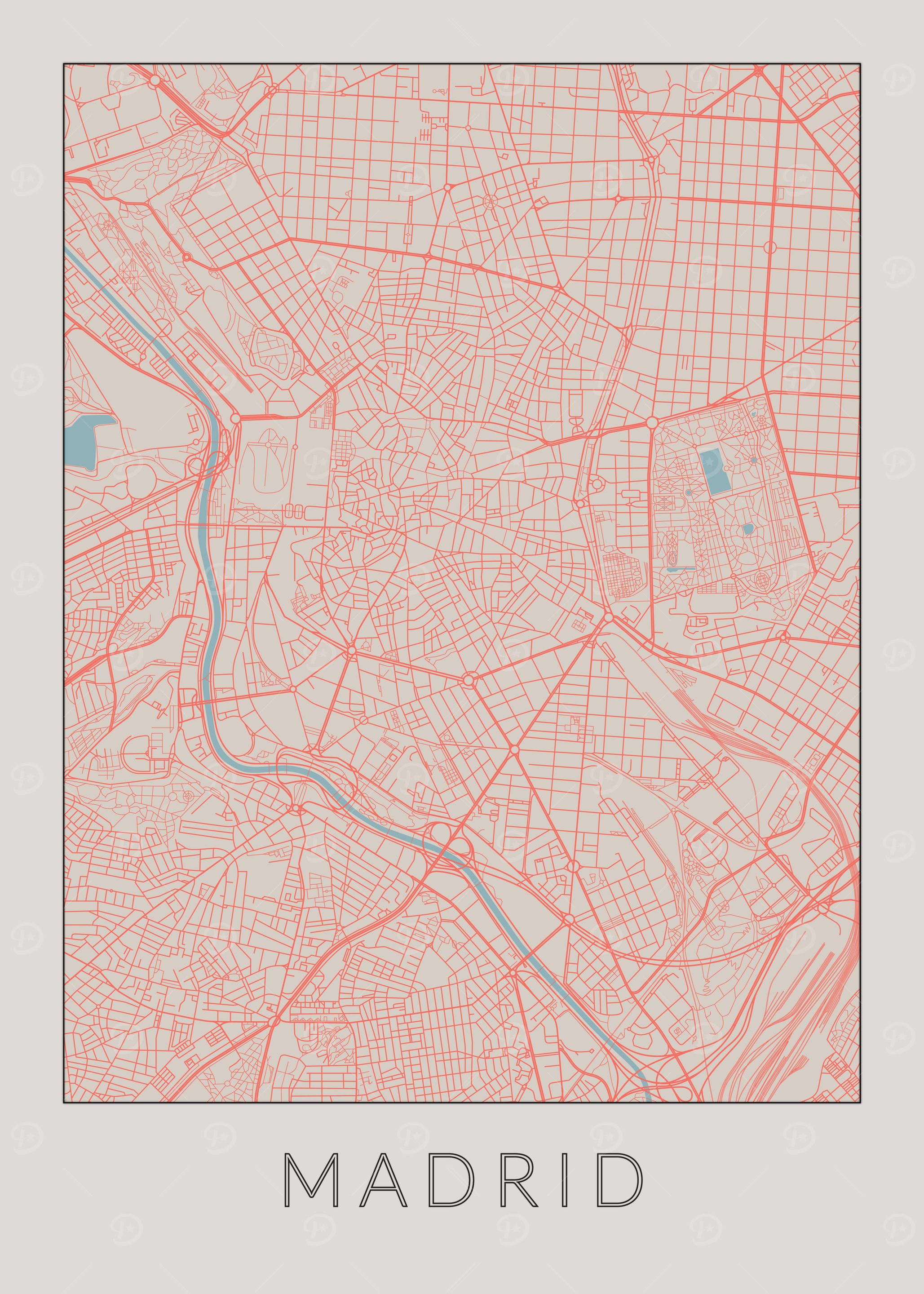 Madrid Vintage Map