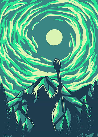Sky witch silhouette