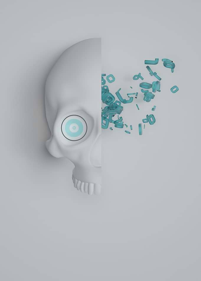 Binary Cloud Skull