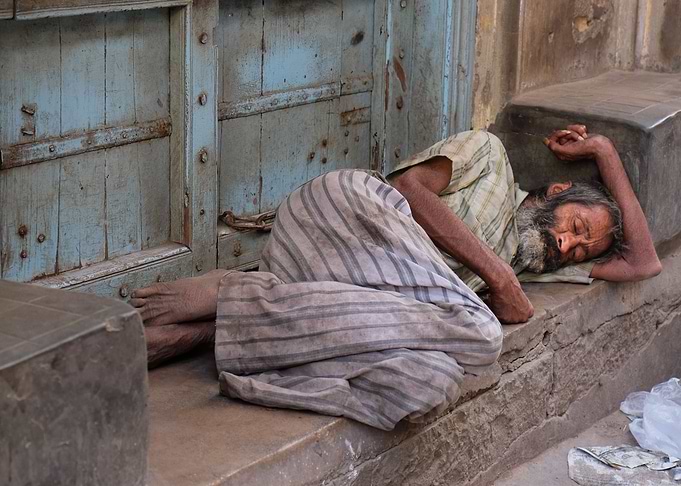 Homesless asleep