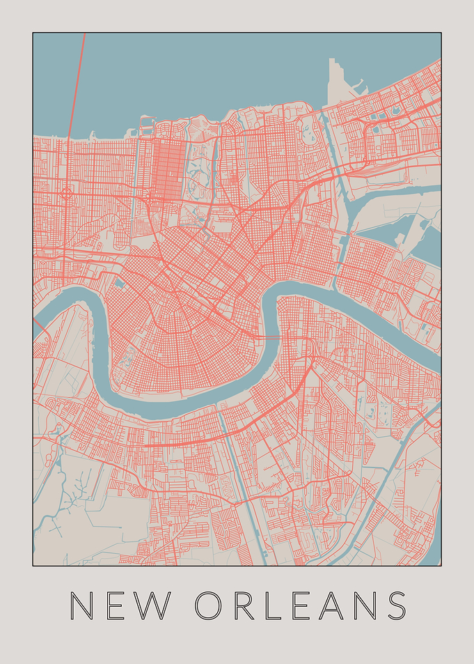 New Orleans Vintage Map