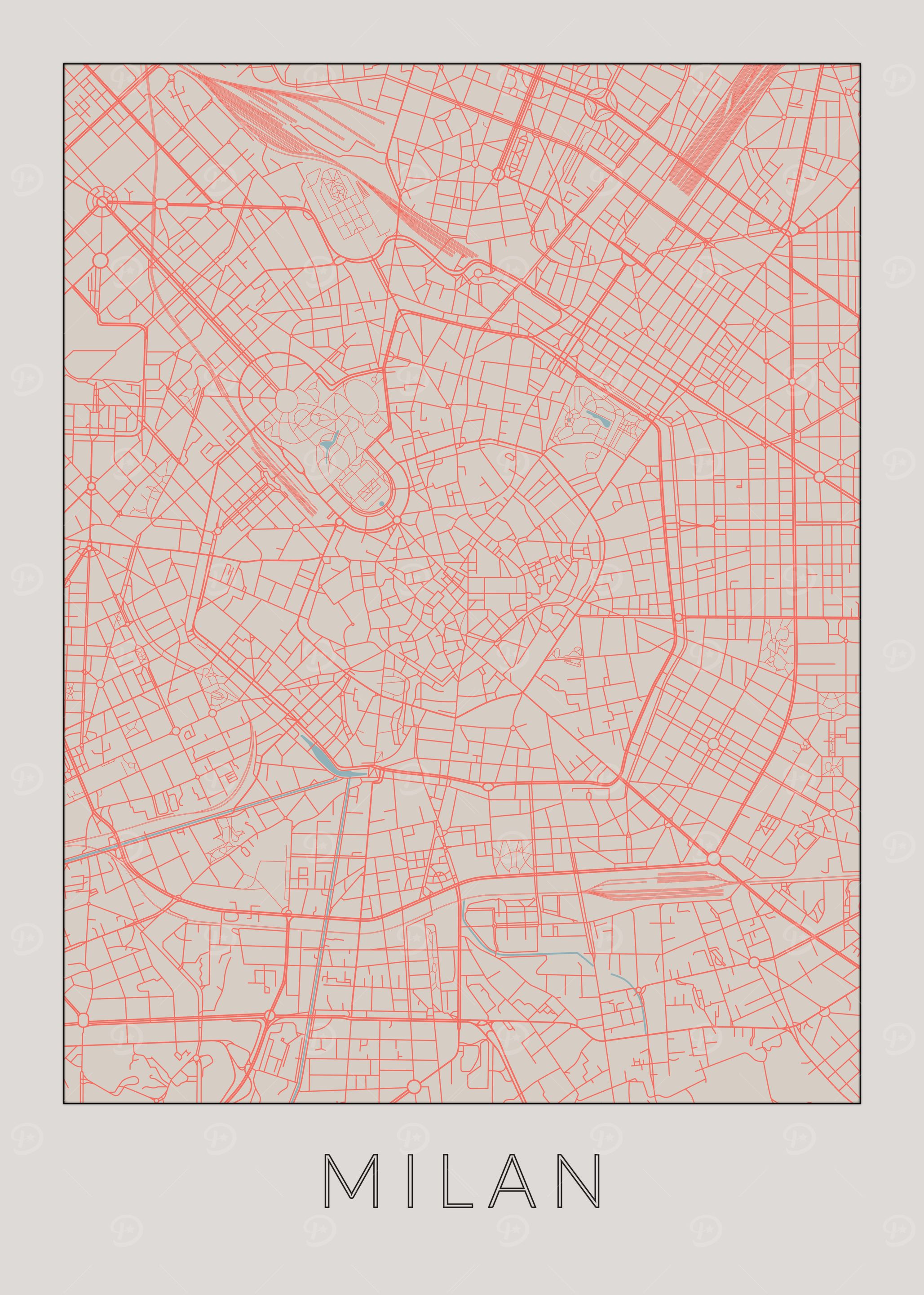 Milan Vintage Map