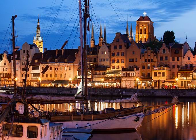 Gdansk Old Town River View
