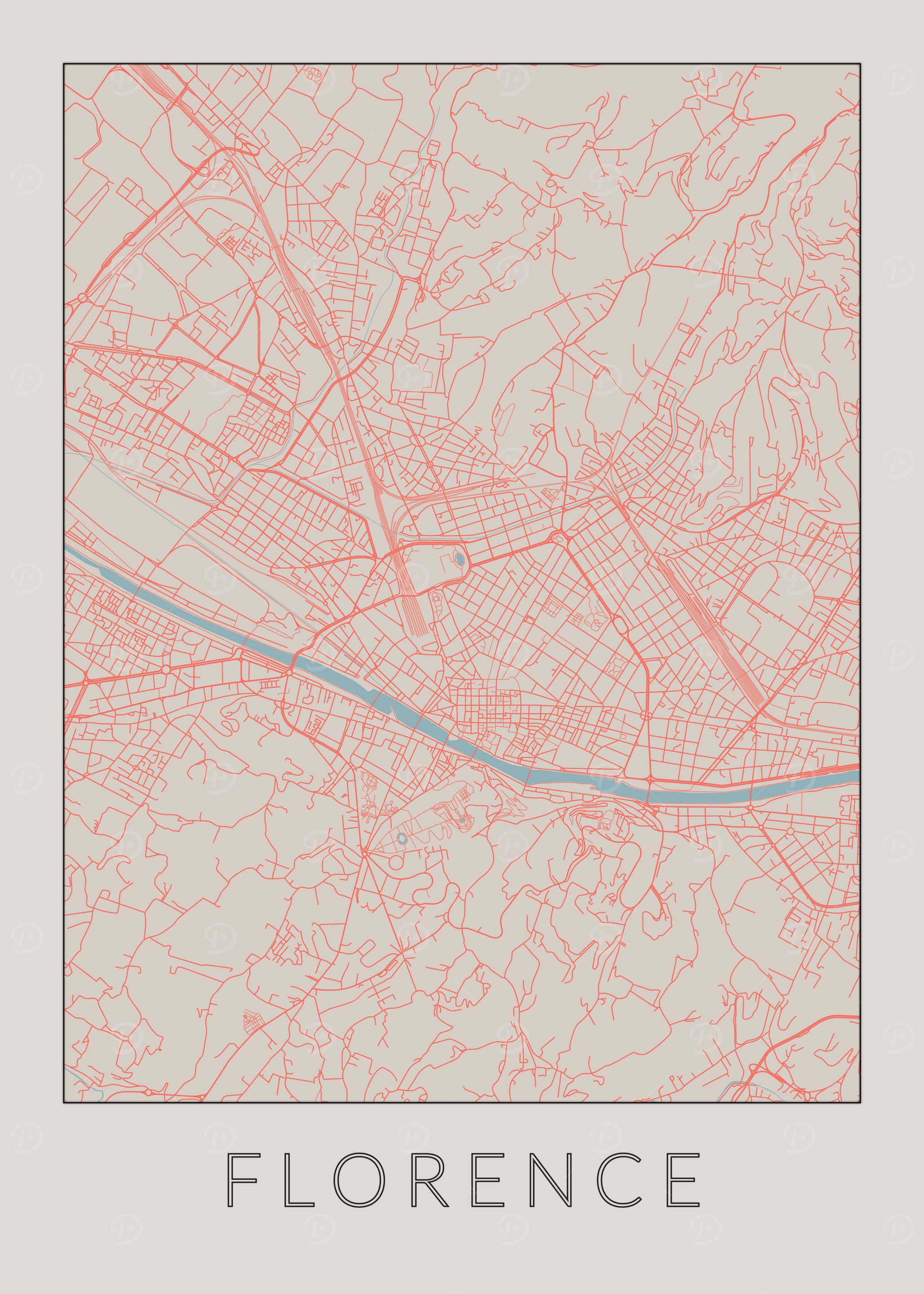 Florence Vintage Map