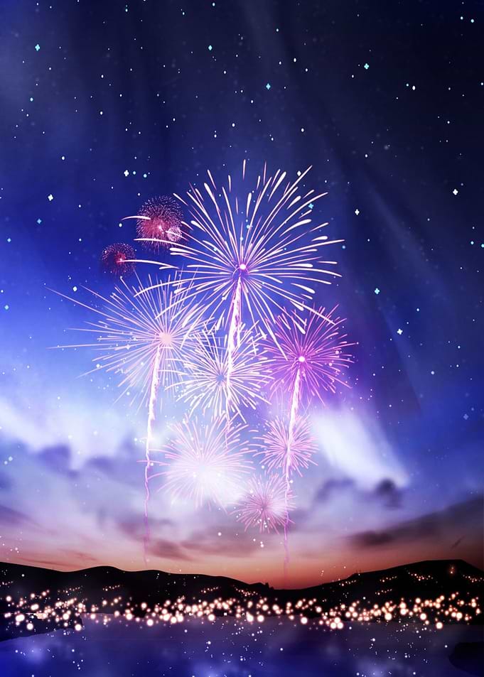 Fireworks starry sky