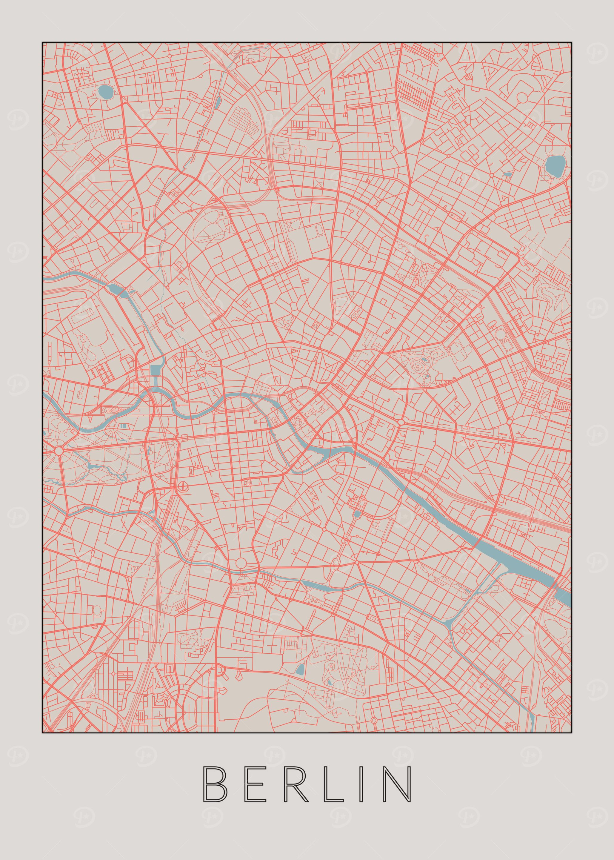 Berlin Vintage Map