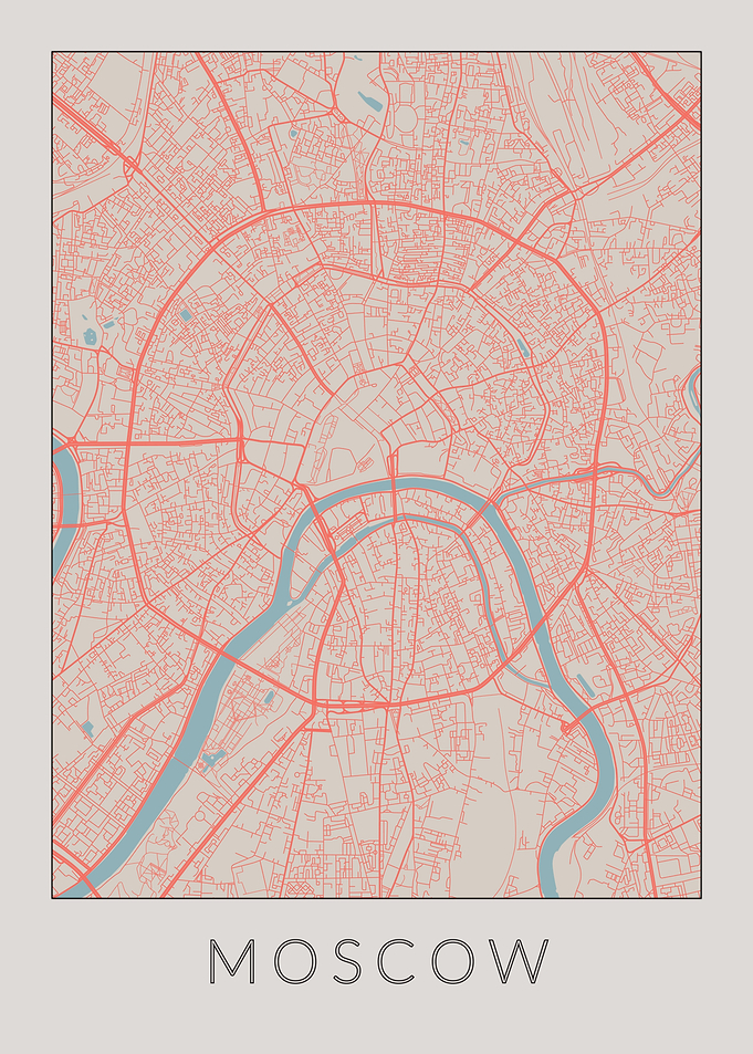 Moscow Vintage Map