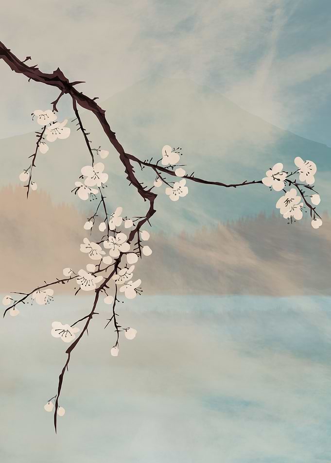 Mountain and Cherryblossom