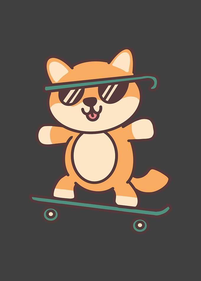 CUTE SKATER DOG