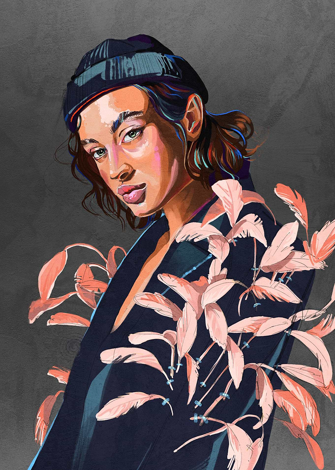 Girl with Feathers