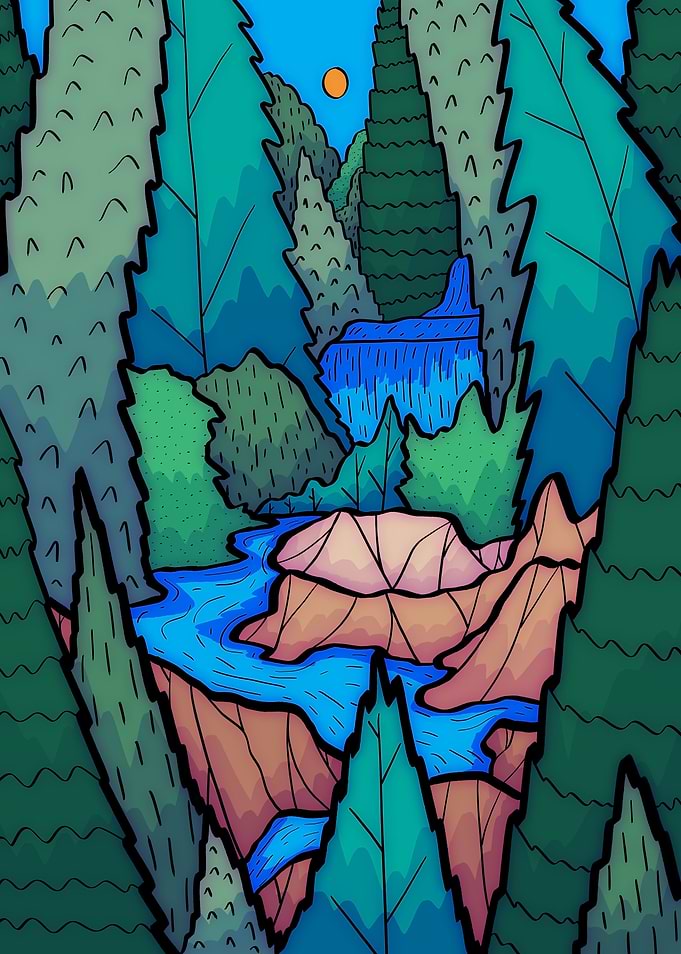 Little forest waterfall