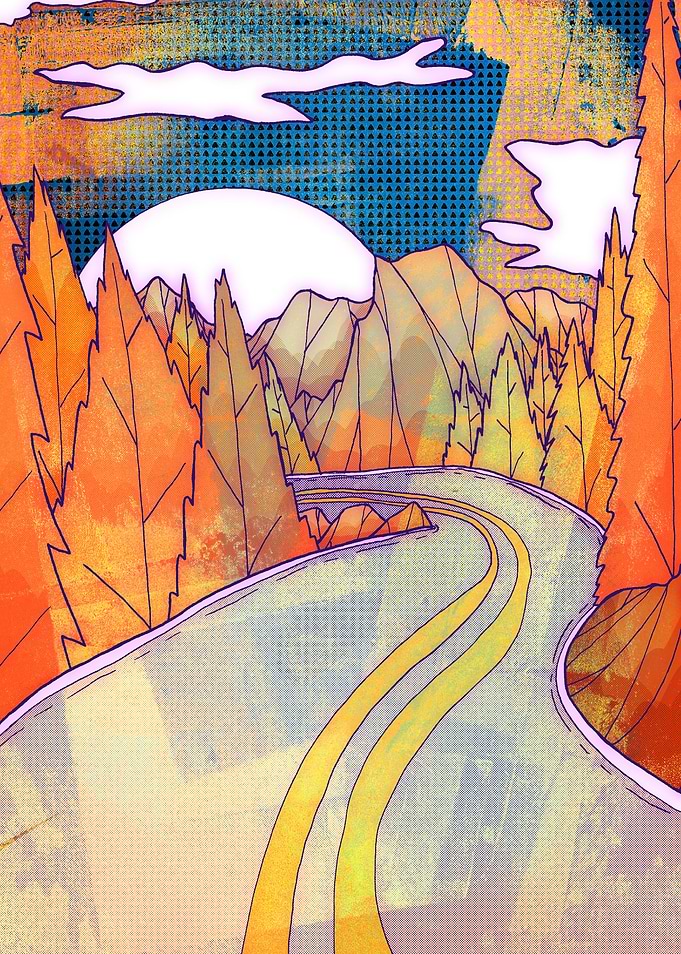 The textured forest road