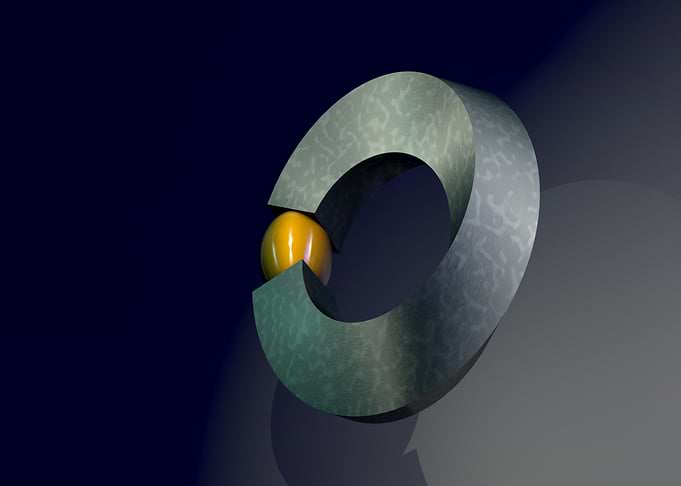 black ring alfabet C