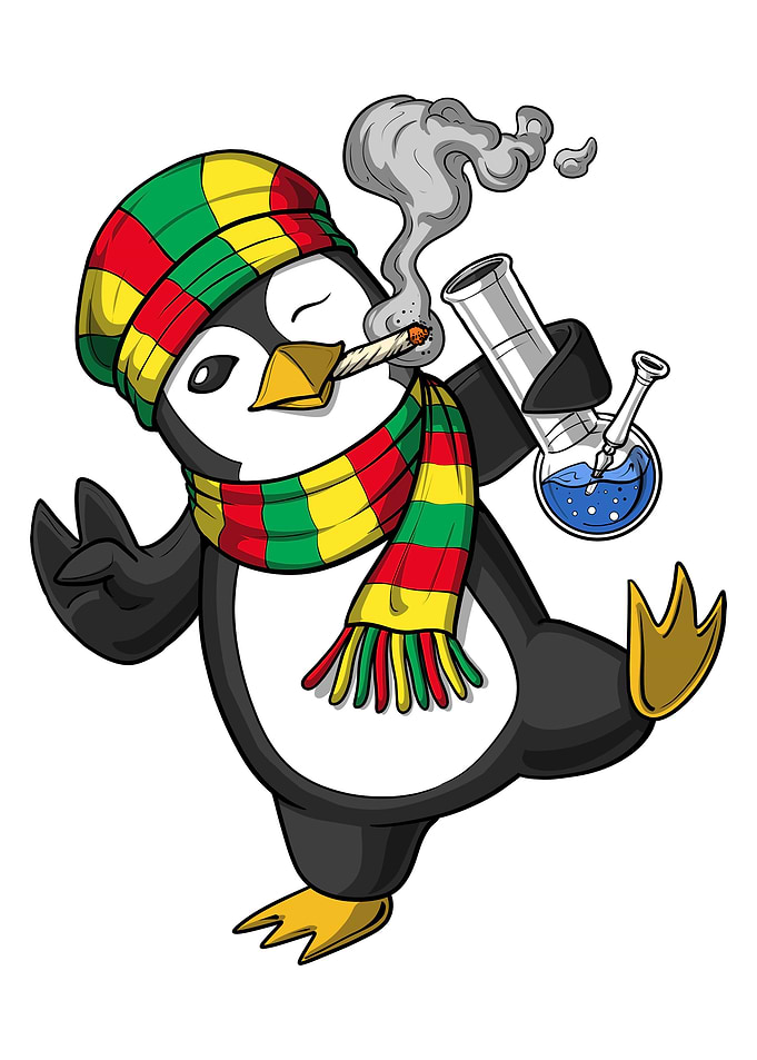 Penguin Smoking Weed