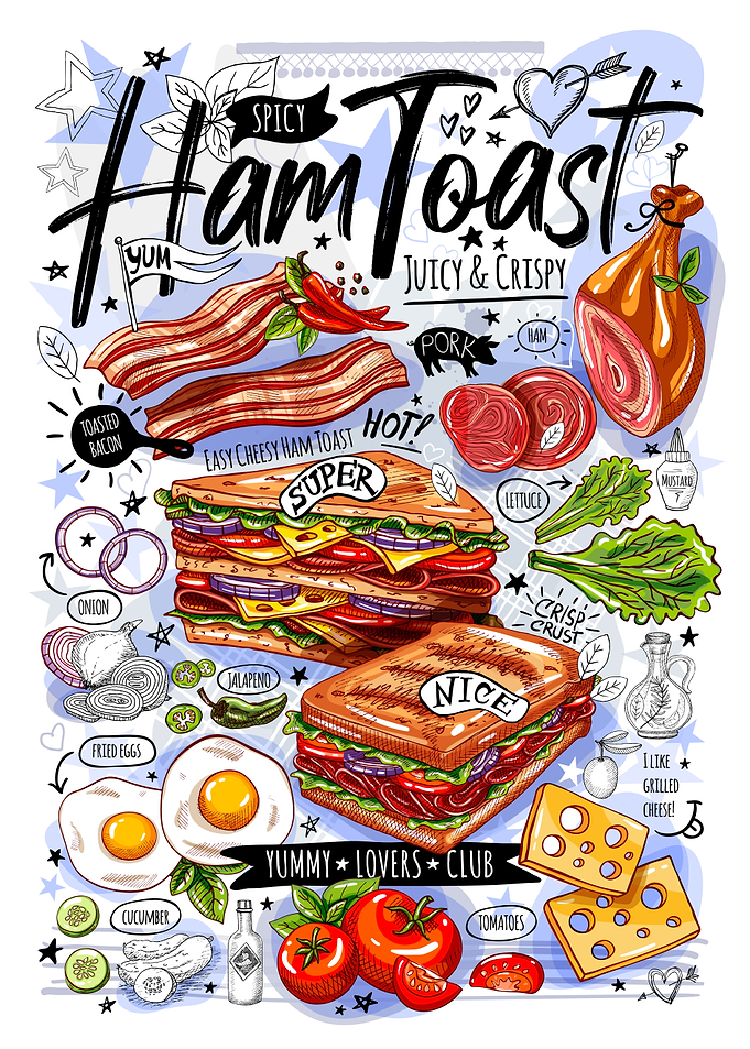 Fast food sandwich toast