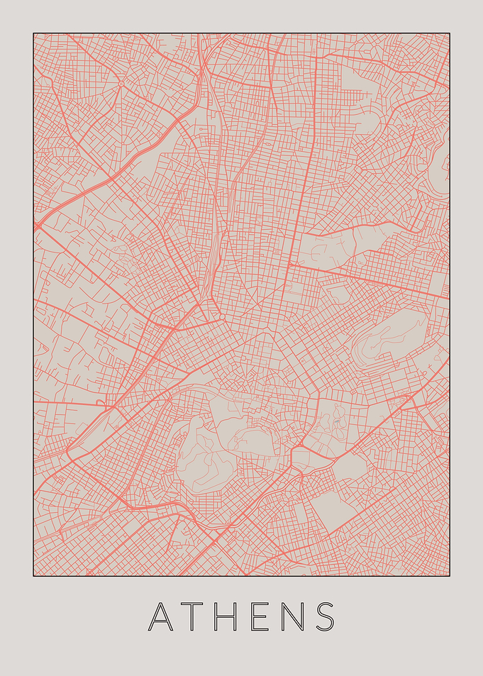 Athens Vintage Map