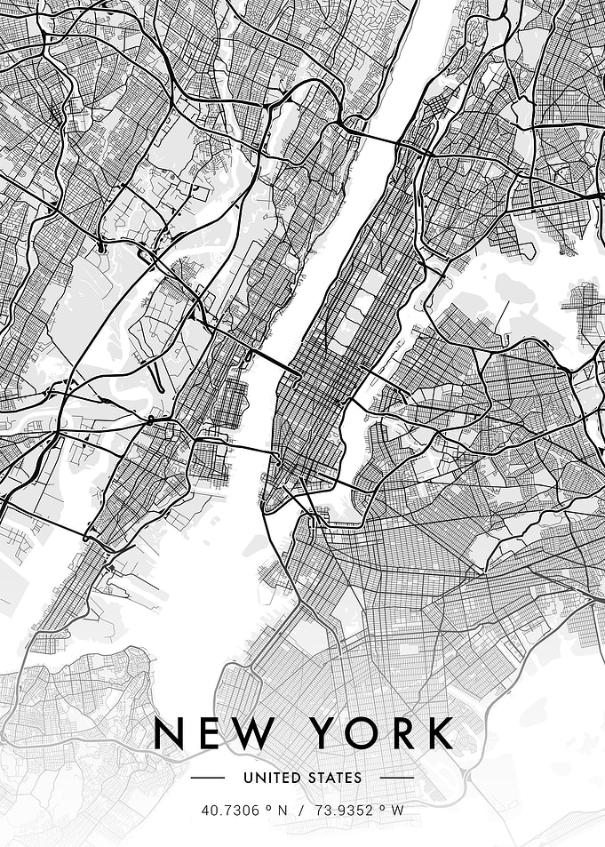New York City Map White