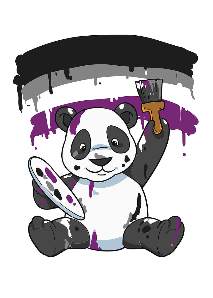 Asexual Pride Flag Panda