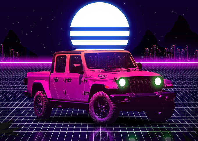 Jeep Car Retrowave