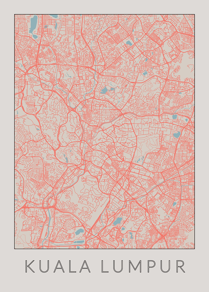 Kuala Lumpur Vintage Map