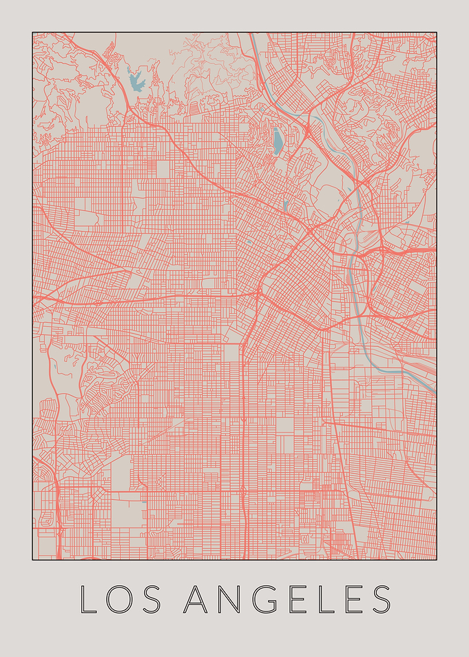 Los Angeles Vintage Map