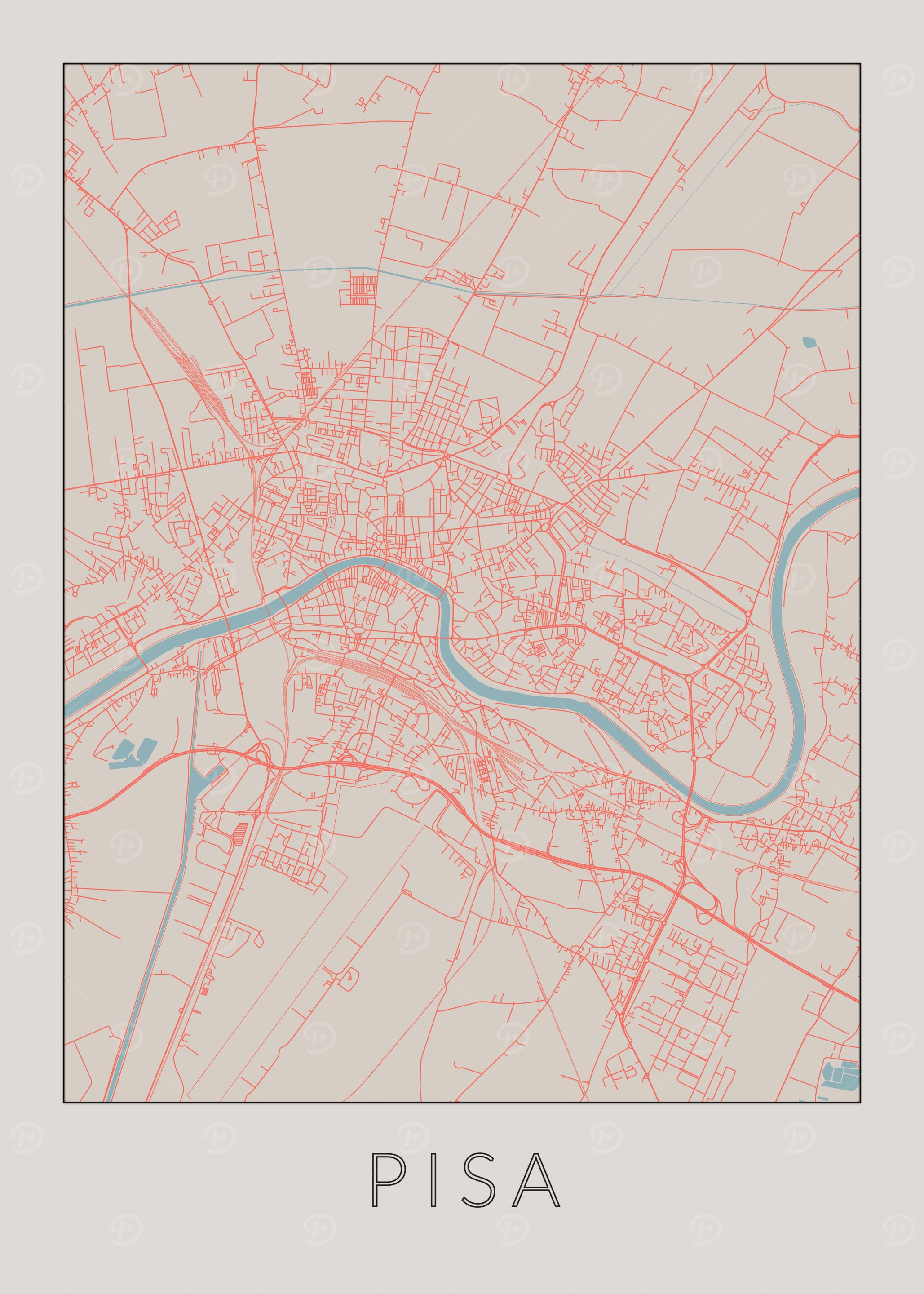 Pisa Vintage Map