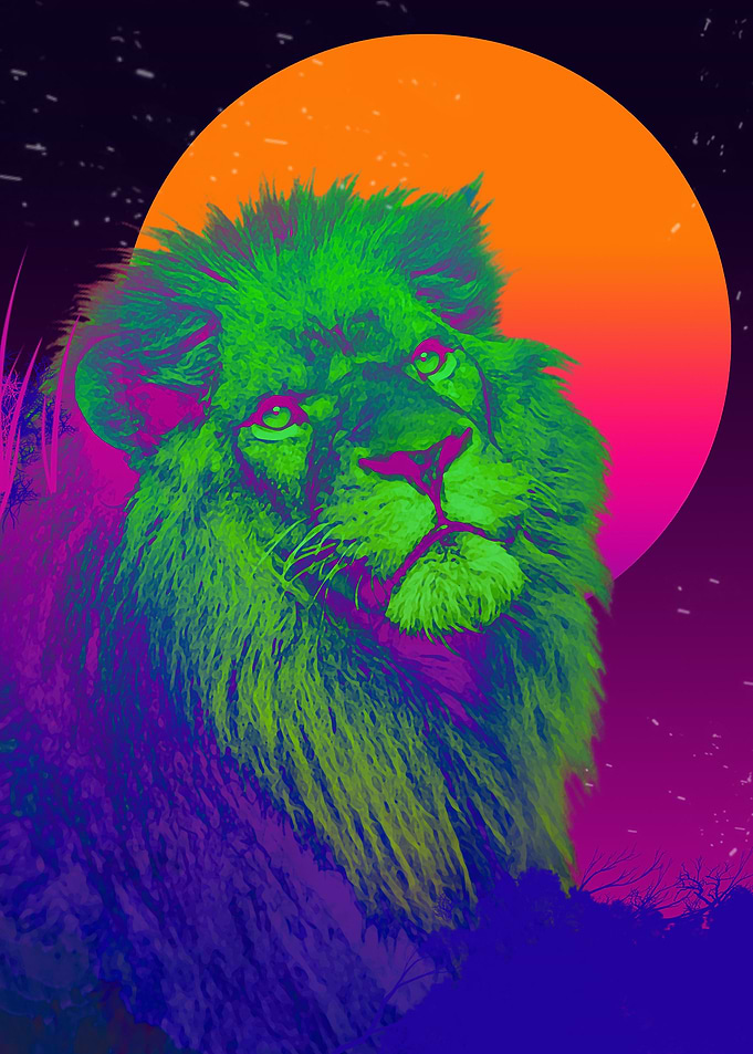 Lion Gradient Painting