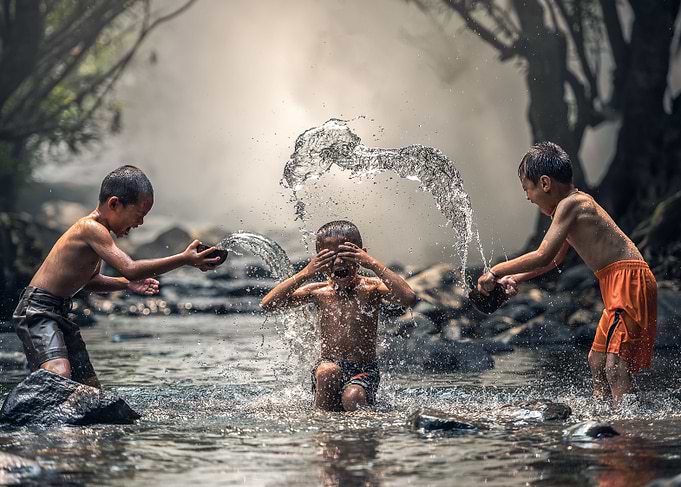 Boys frolic