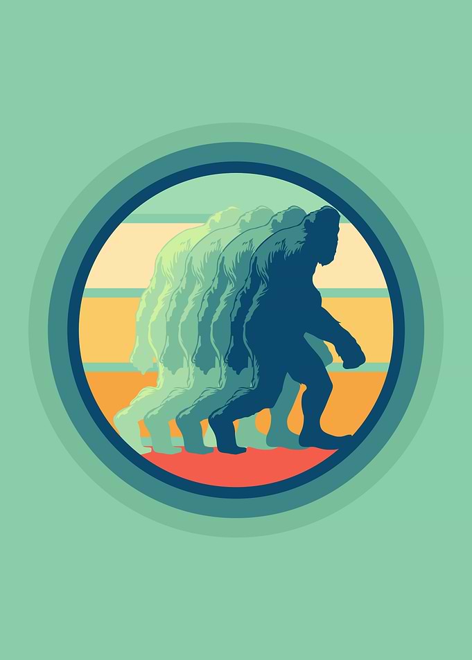 Bigfoot walking away