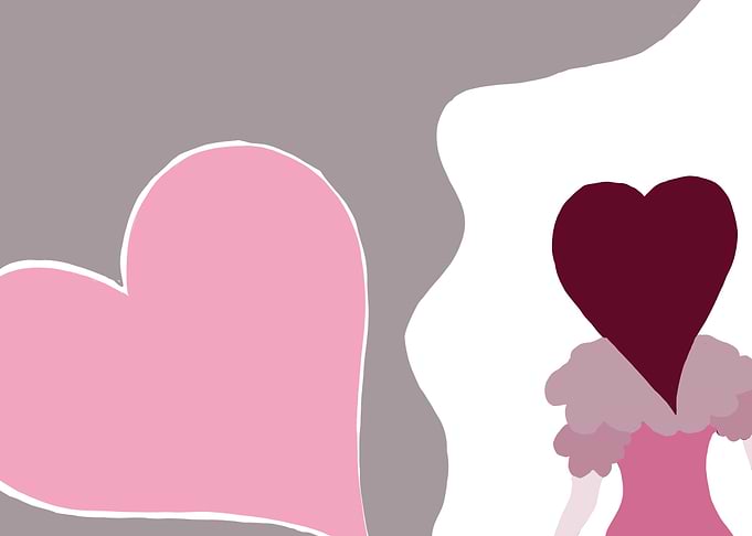 Love and girl painting
