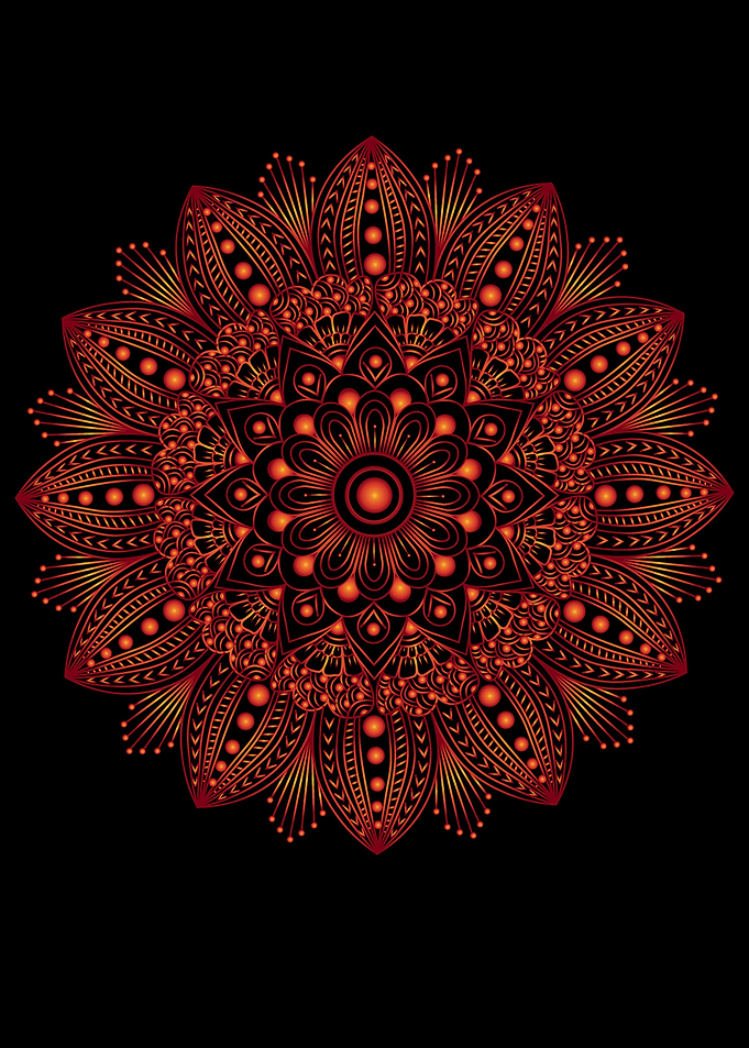 Colorful Mandala red