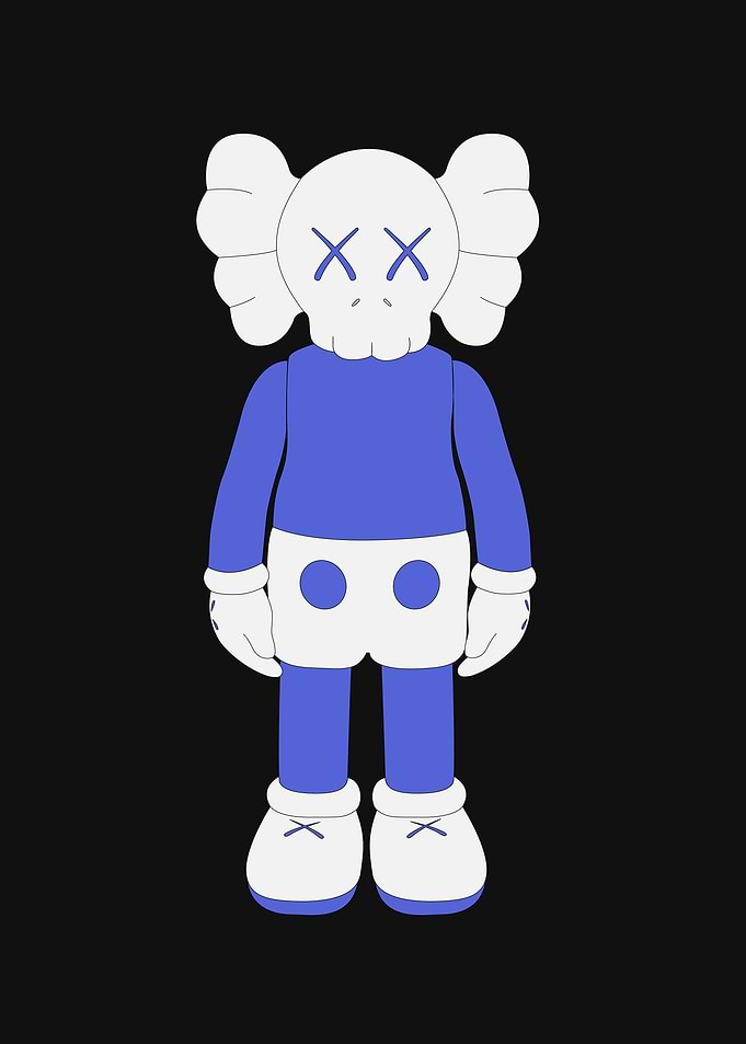 Kaws blue white figurine