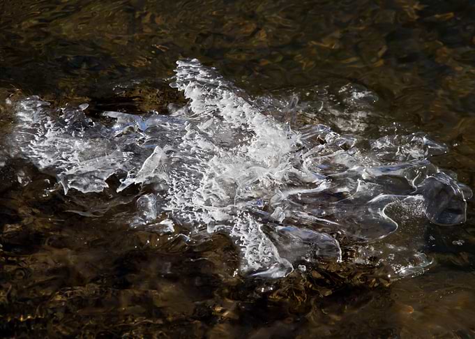 Ice formation in stream