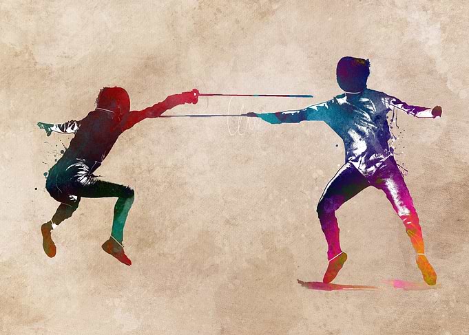 Fencing sport art