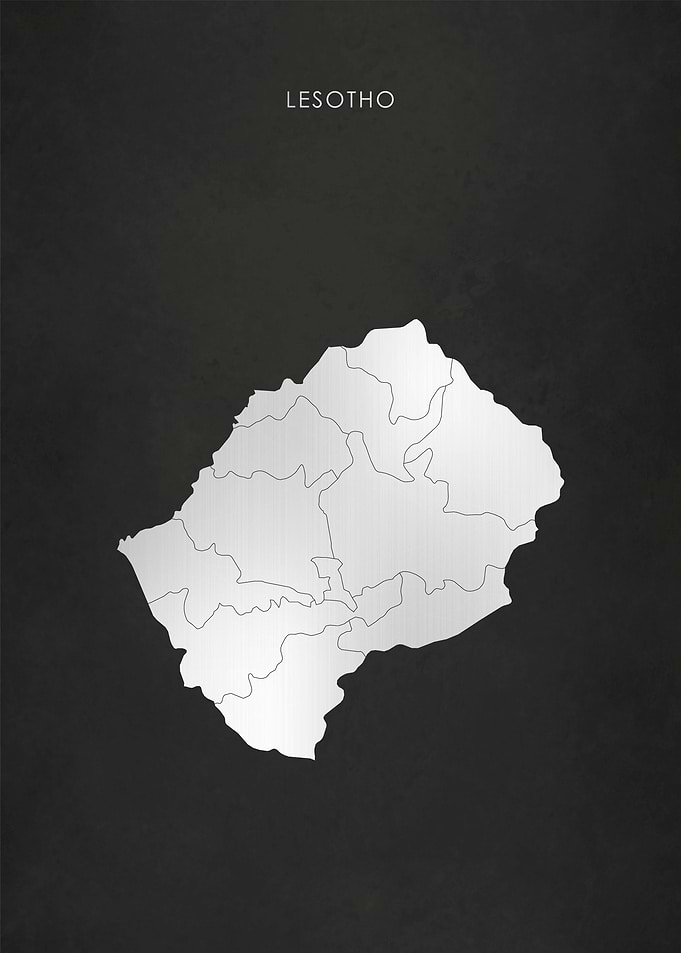 Silver Lesotho Map