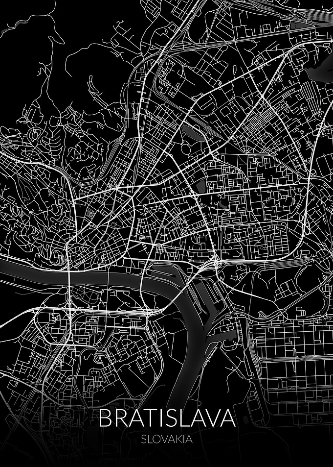 Bratislava Map Black