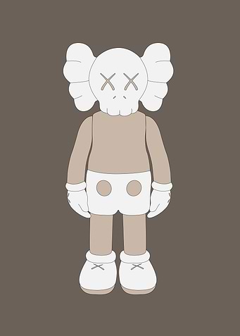Kaws figurine brown white