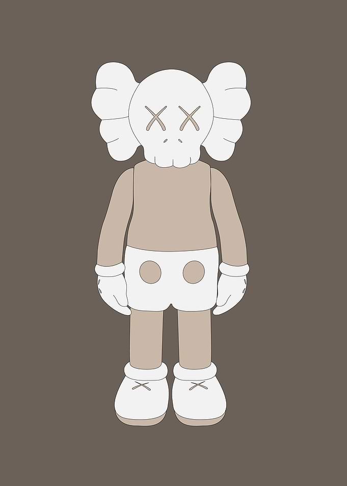 Kaws figurine brown white