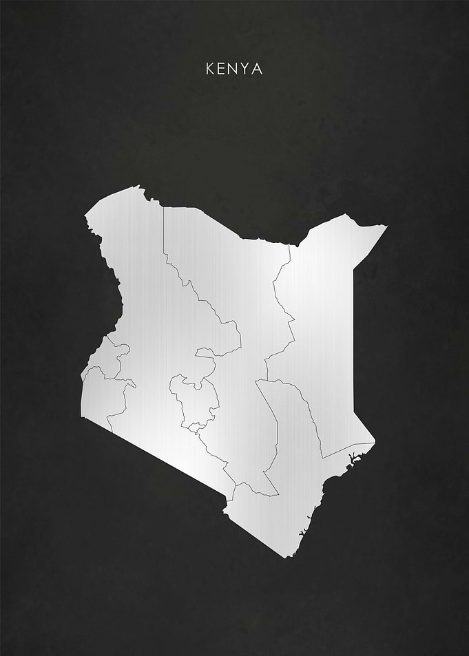 Silver Kenya Map