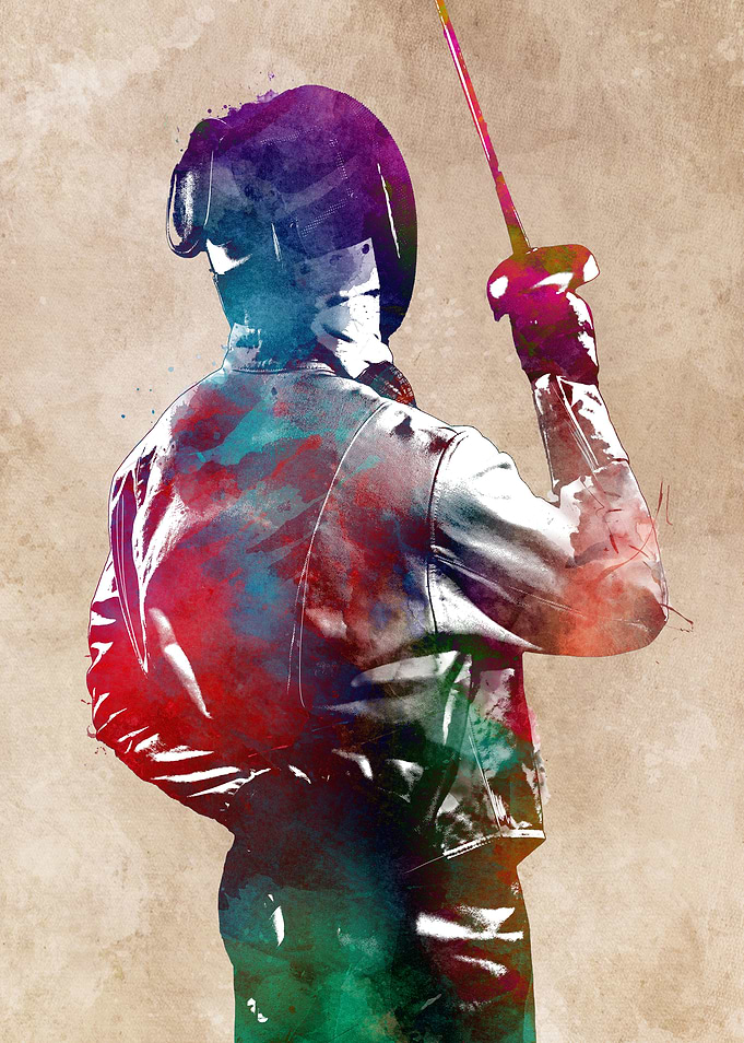 Fencing sport art