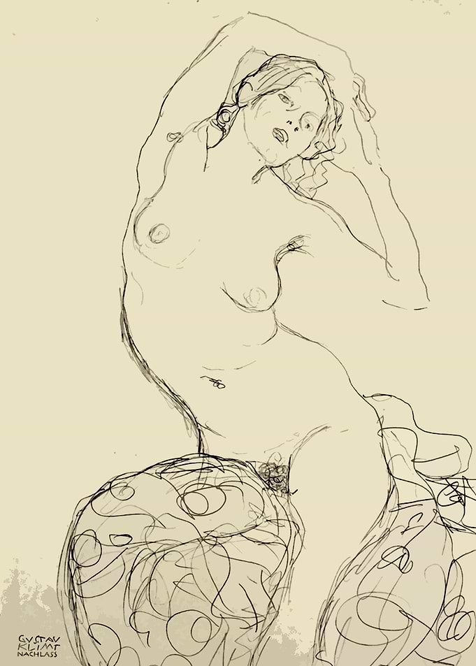 Gustav Klimt Seated Nude
