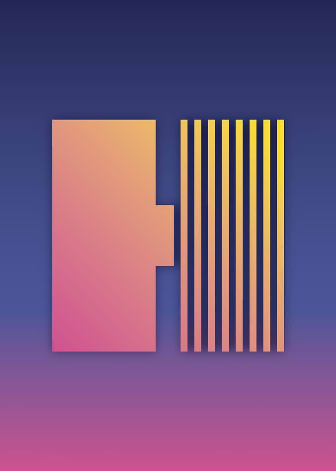 80s Retro Letter H