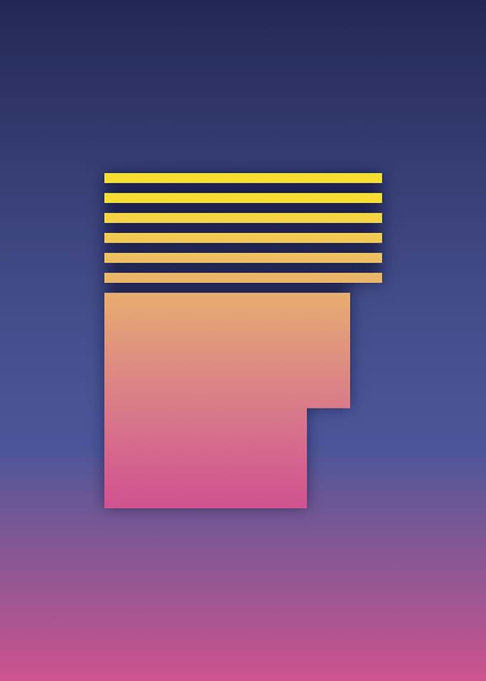 80s Retro Letter F