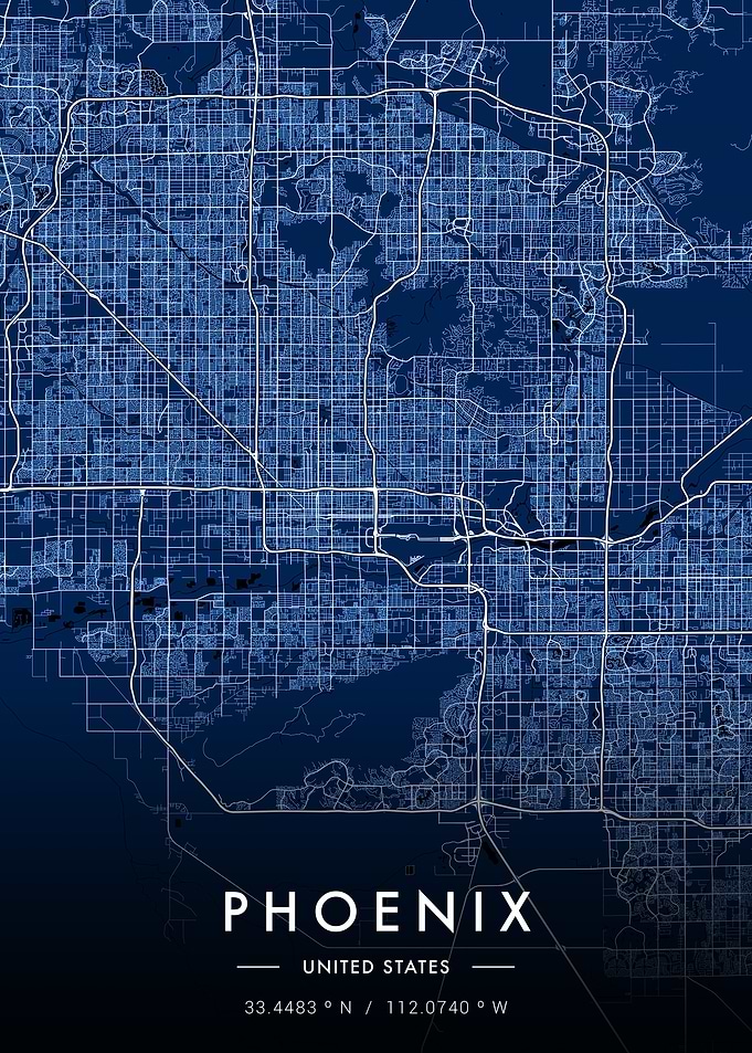 Phoenix City Map Blueprint