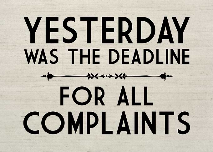 YESTERDAY COMPLAINTS