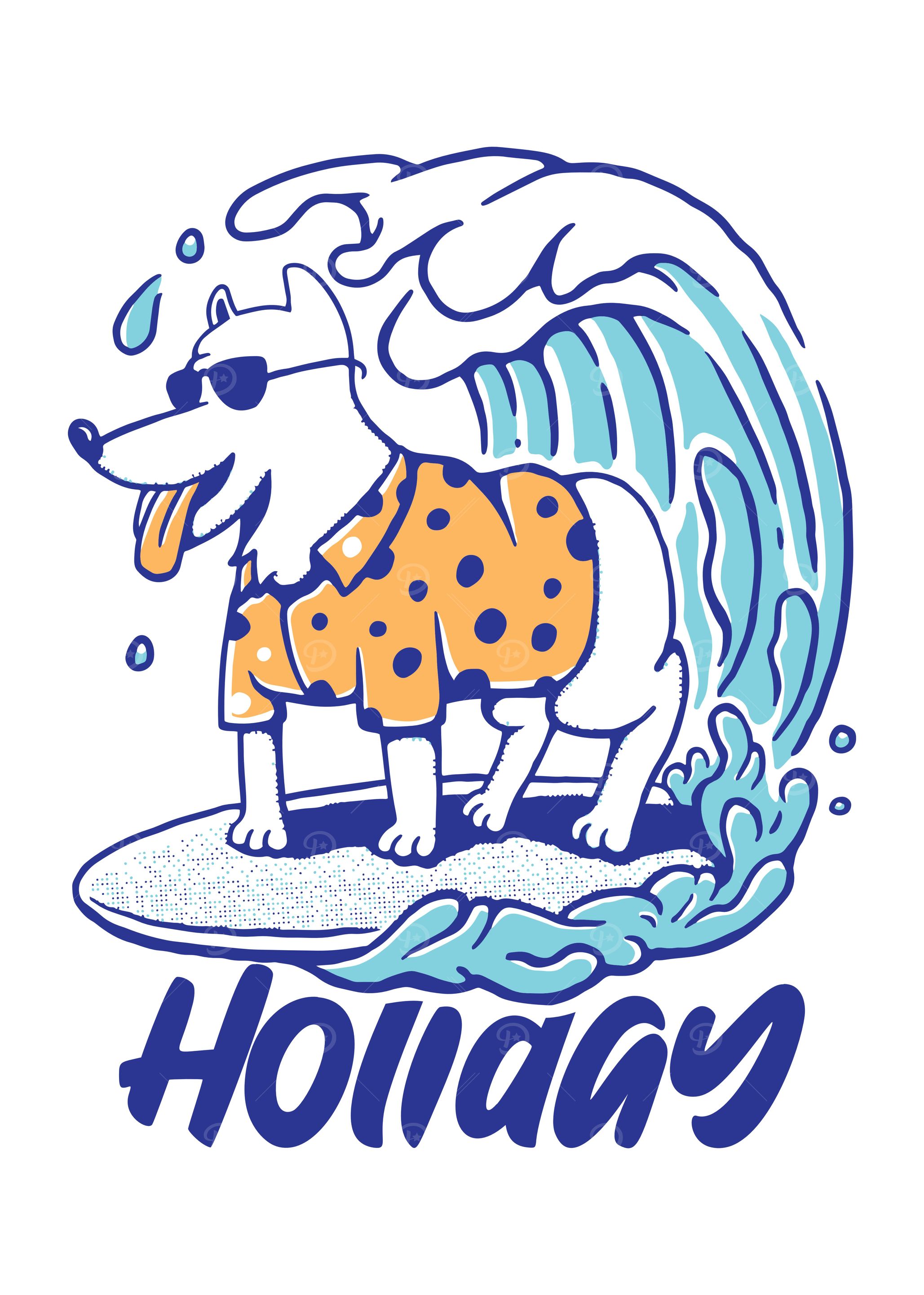 SURFING HOLIDAY DOG