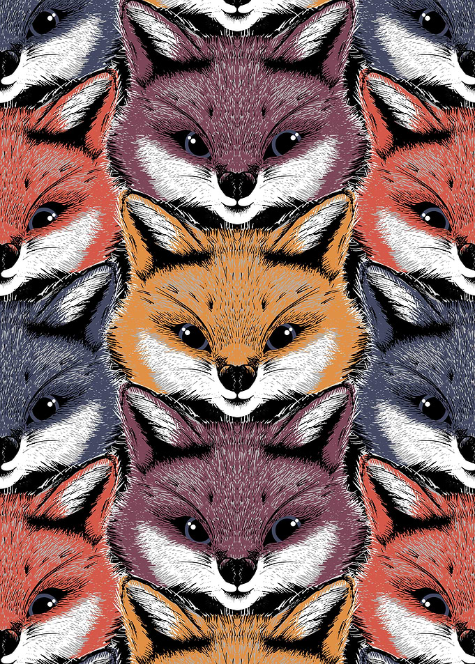 fluffy red fox faces